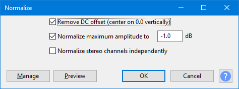 Normalize audio in audacity